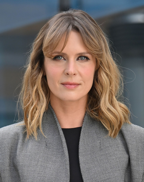 Elena Radonicich wearing a gray jacket